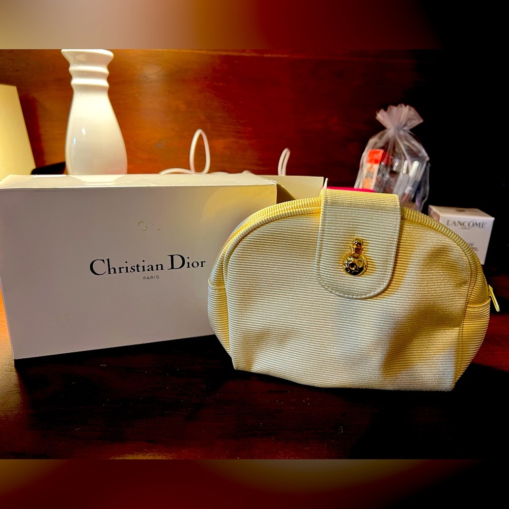 Christian Dior Yellow Makeup Bag NIB